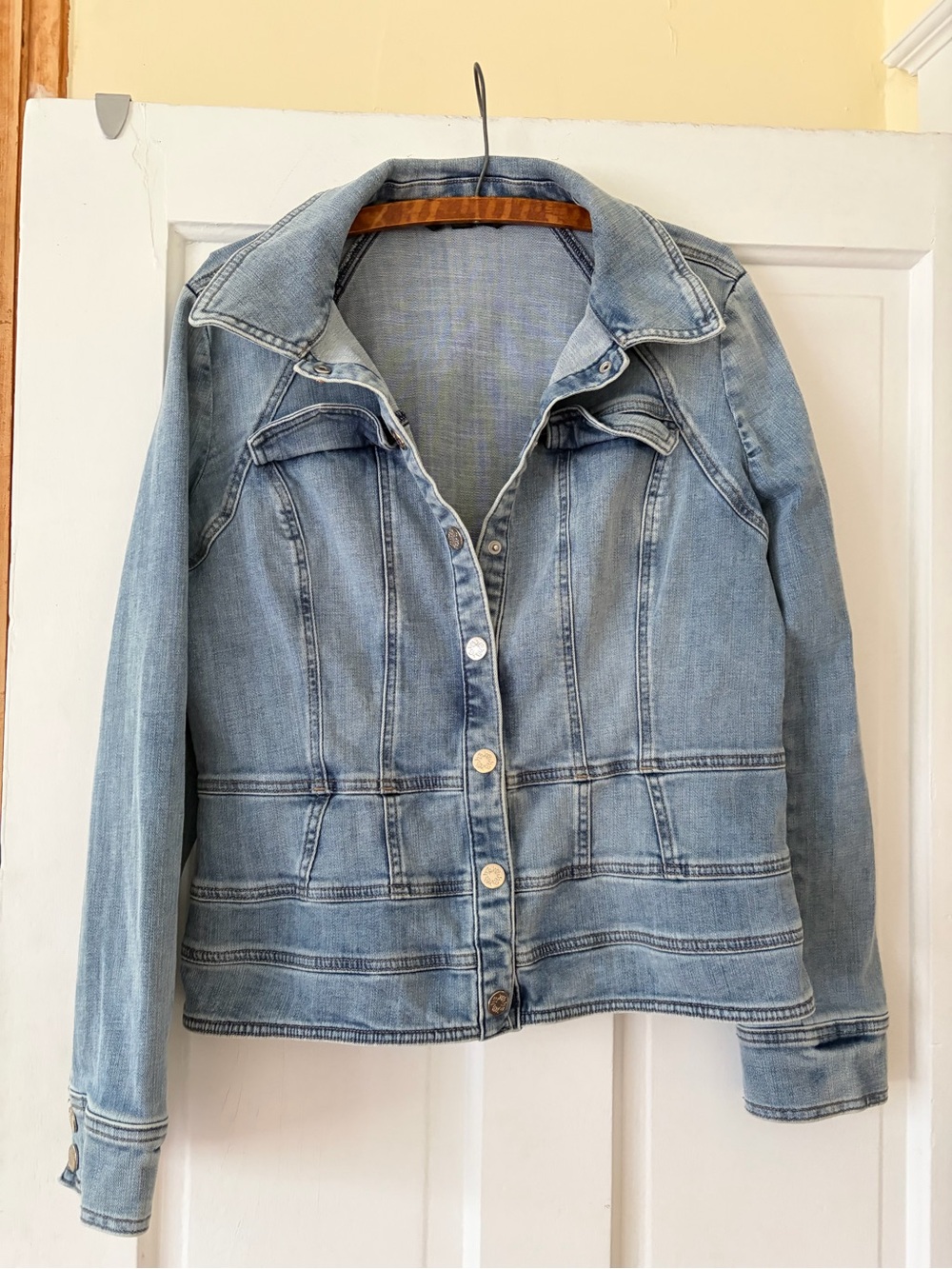 White House Black Market Light Blue Denim Jacket - Button-Front